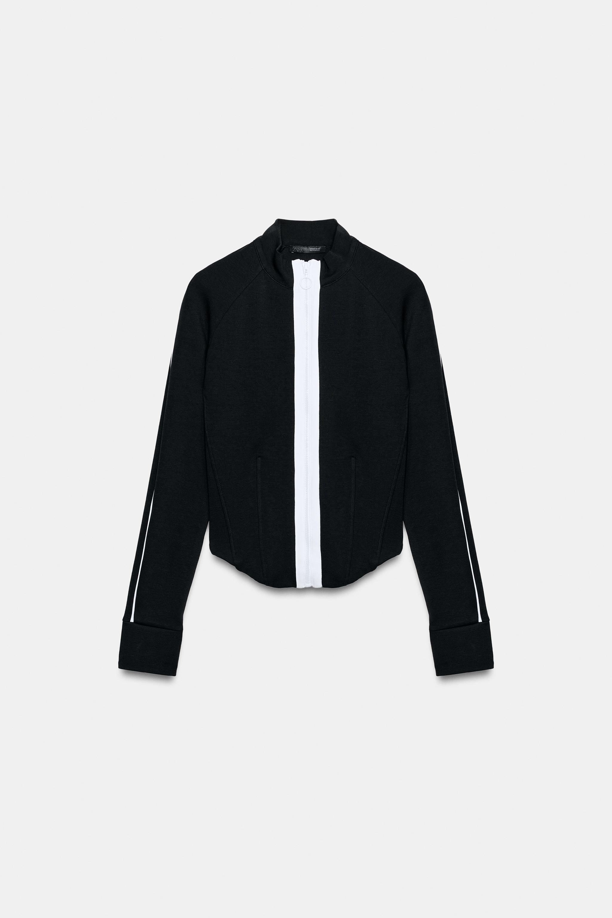 CONTRAST PIPING CORSET HEM JACKET
